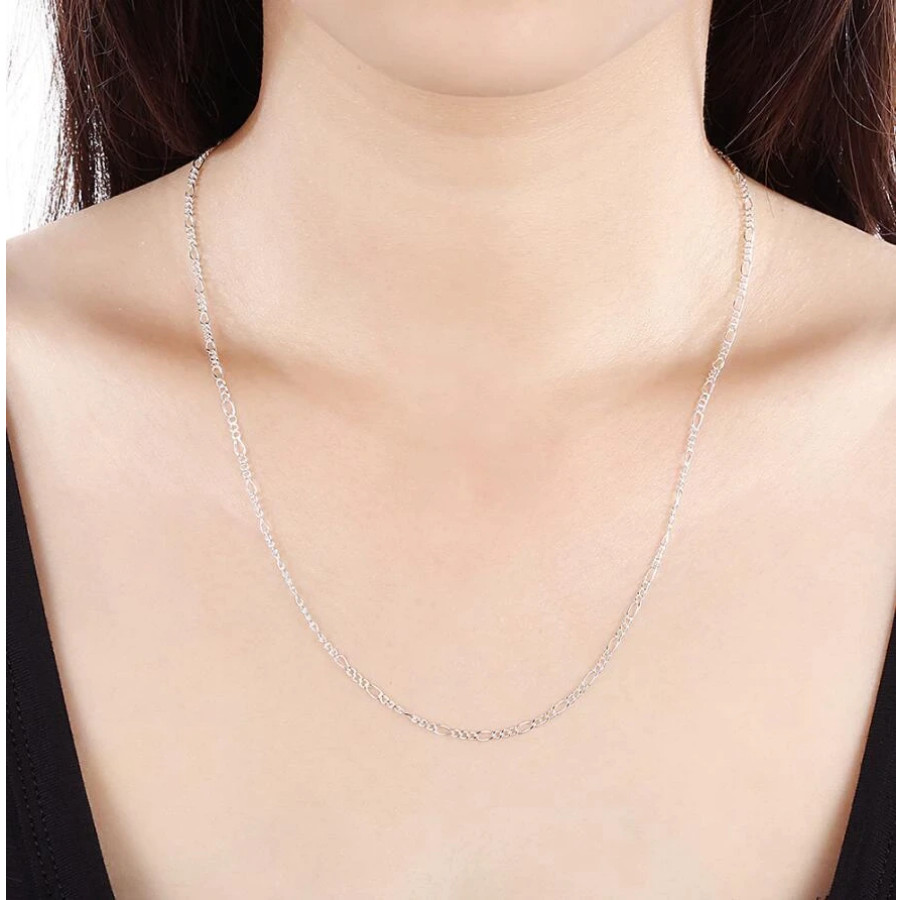 LOT OF TEN (10) Italian Figaro 2mm Chain Necklaces 24″ Sterling Silver