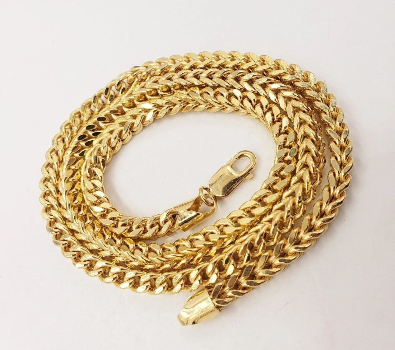 10K Yellow Gold Hollow Franco Chain 2 Tone diamond cut 24.3/4 “L x (W) 5.37mm.