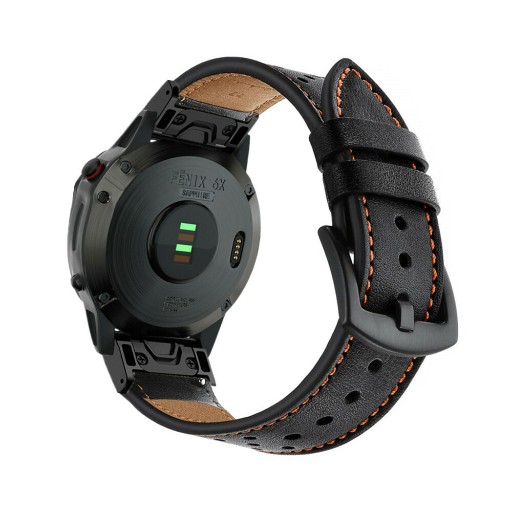 Quick Fit Genuine Leather Strap Watch Band For Garmin Fenix 7X 7 6X 6 5X 5