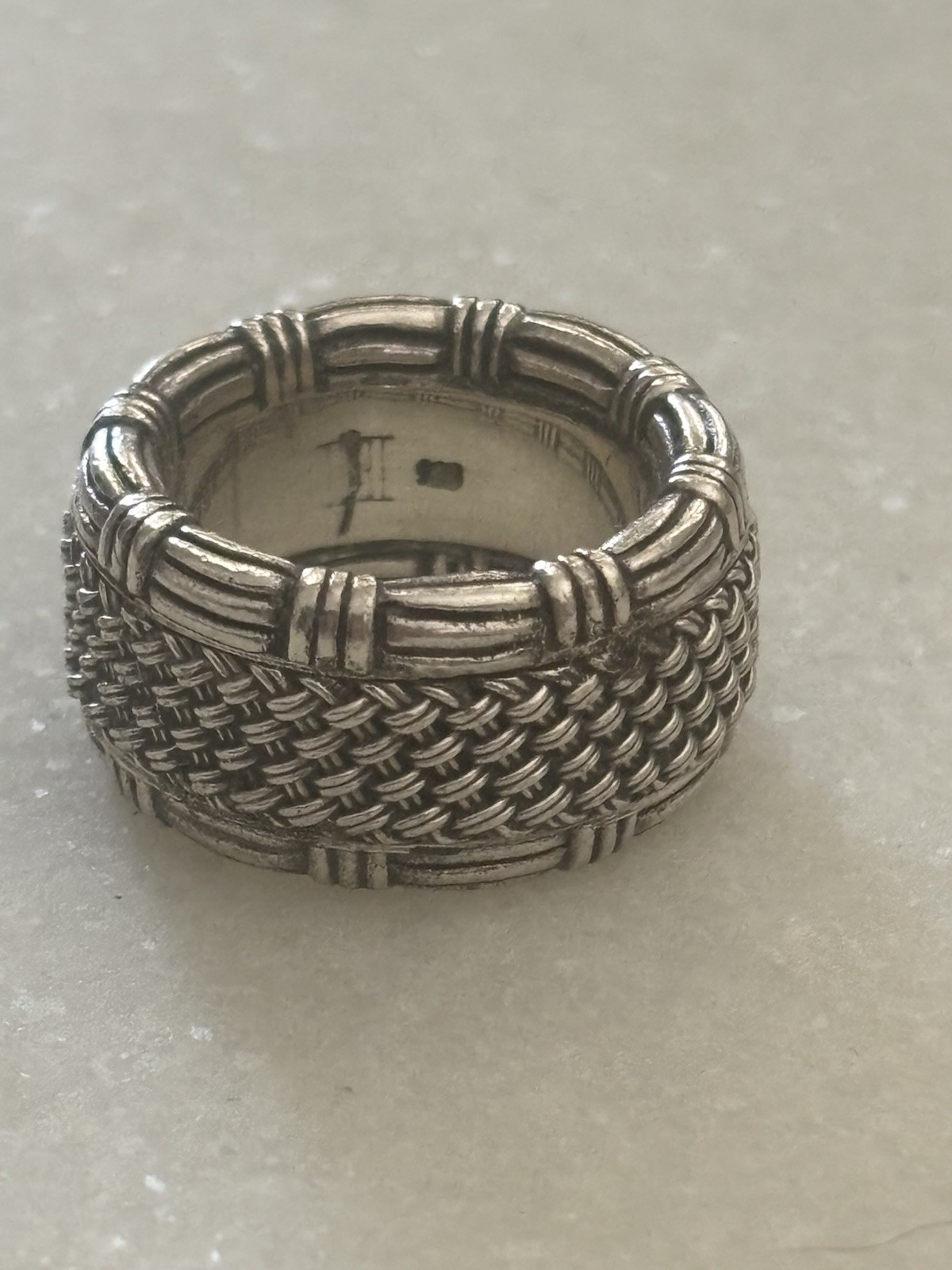 John Hardy Sterling Silver 925 Classic Chain Wide Band Ring