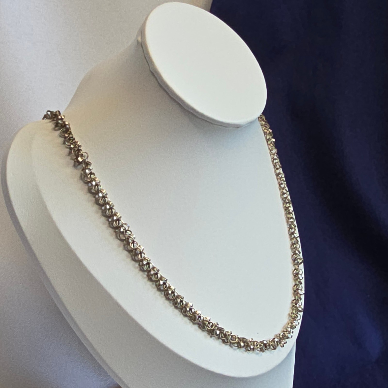 Sterling Silver Necklace 15.7g Fine Jewelry 22″ Unique Chain Lobster Clasp
