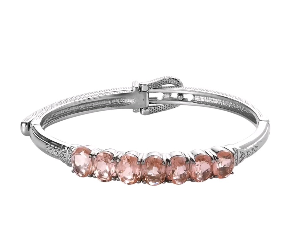Morganique Quartz Adjustable Bangle Bracelet In 316L Stainless Steel 6.50-7.87in