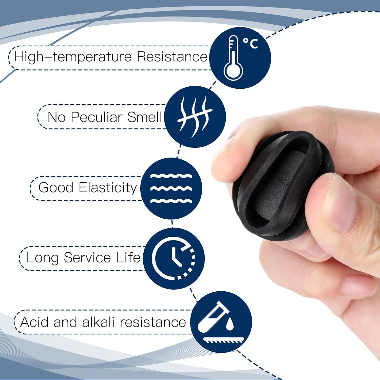 150pcs Rubber Plugs for Black Round Holes,1″ 3/4″ 5/8″ 1/2″ 3/8″ 15/32″ 7/16″ 1/