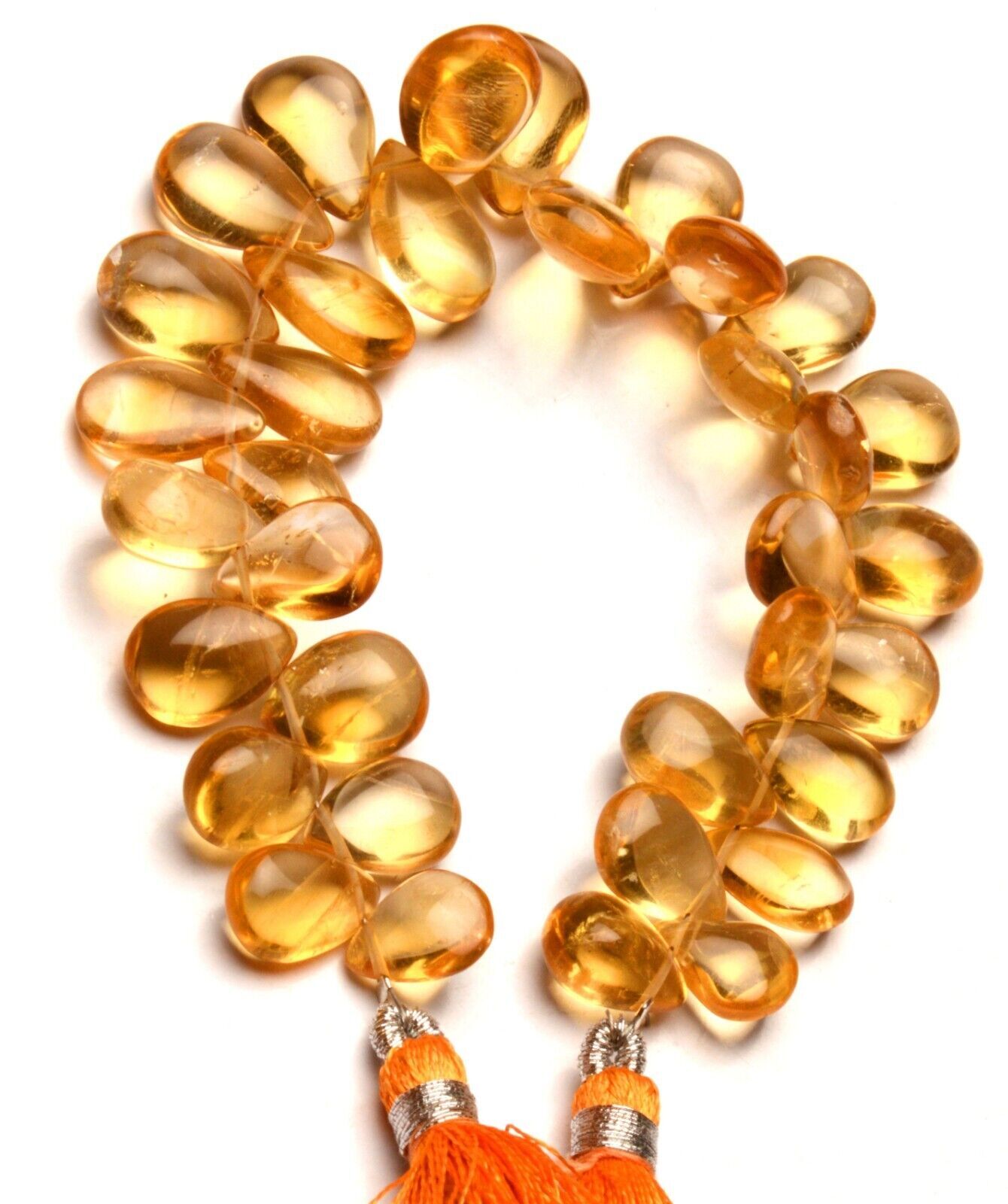 Natural Citrine Gemstone 11×8 to 15×9 mm Size Smooth Pear Shape Beads 7″ Strand