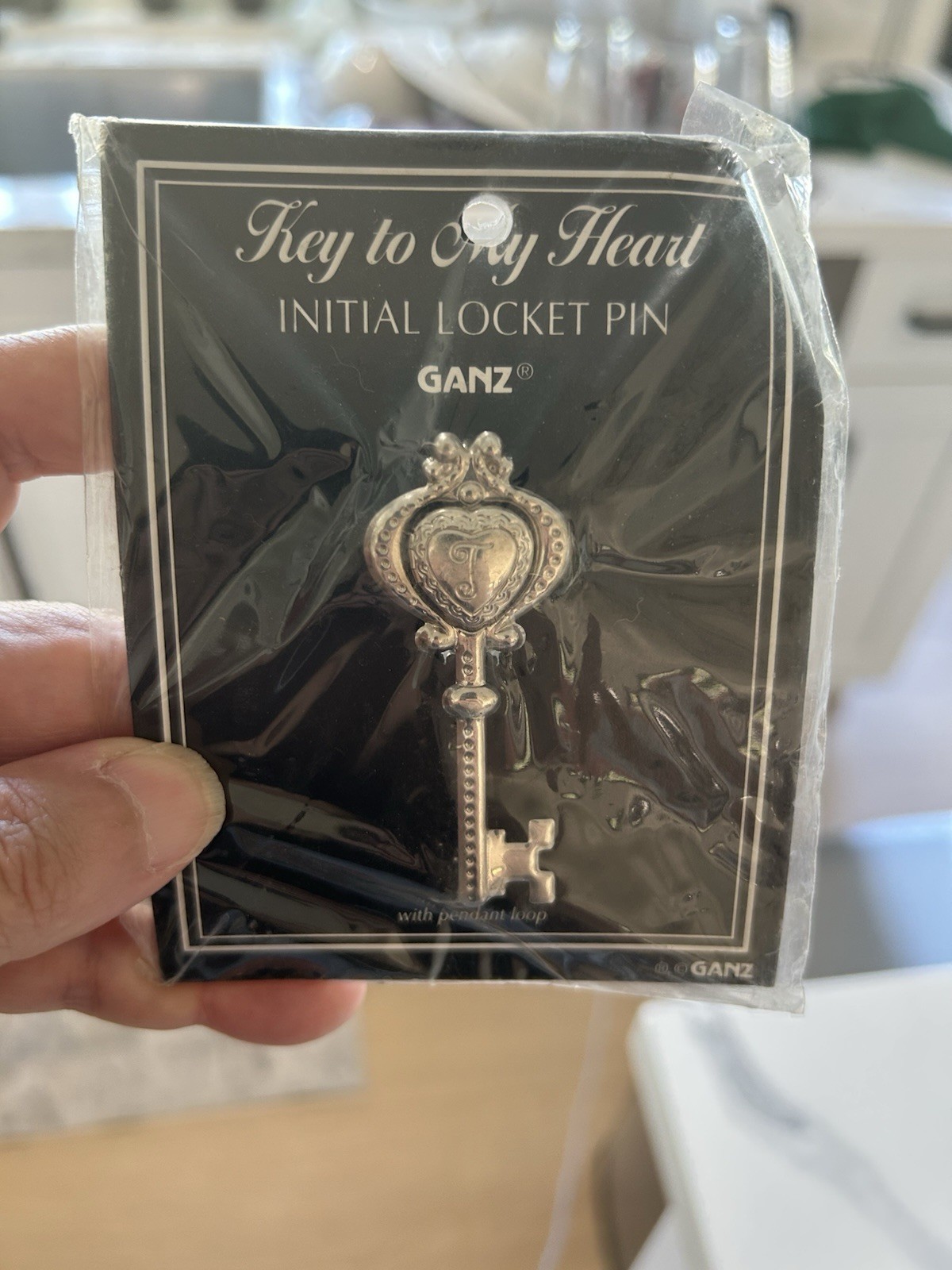 Ganz Key To My Heart Initial J, E, N, G, P, C Or B, Locket Pin Brooch Pendant