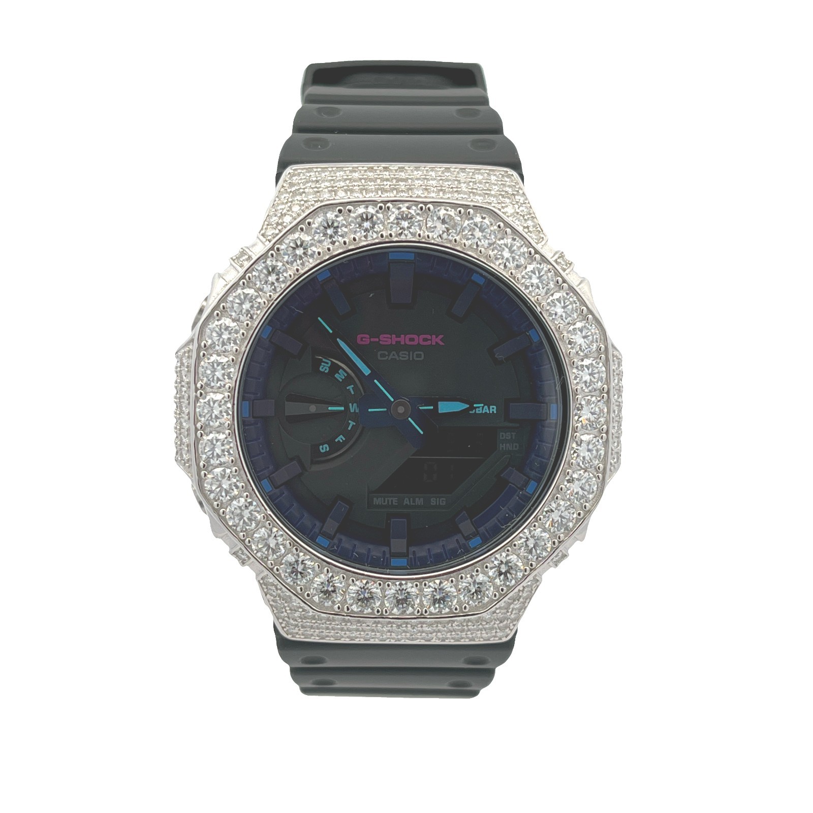 G-SHOCK CUSTOM MOISSANITE WATCH BLACK