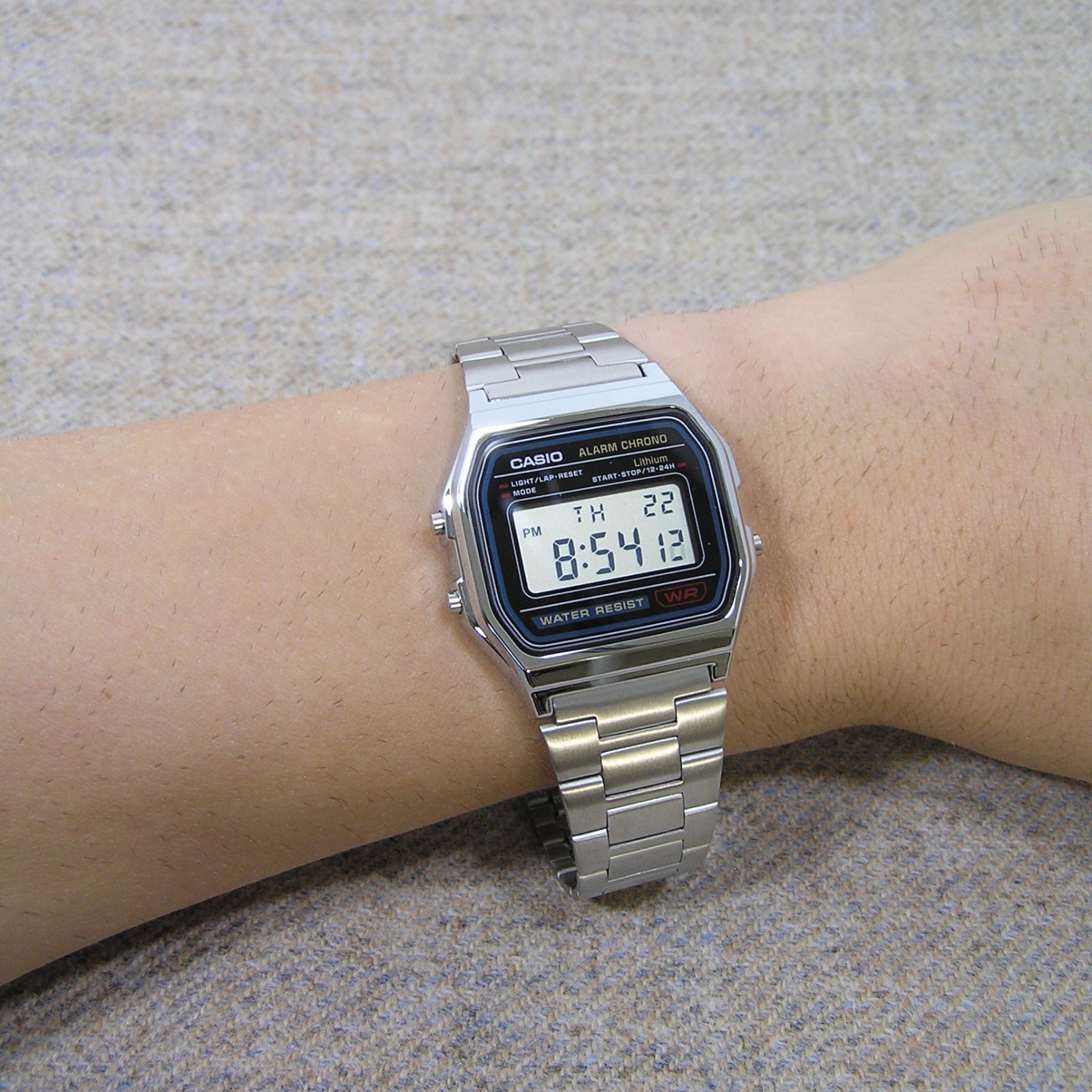 UK STOCK CASIO A158WA-1JH Japan Exclusive Digital Watch Imported Model Silver