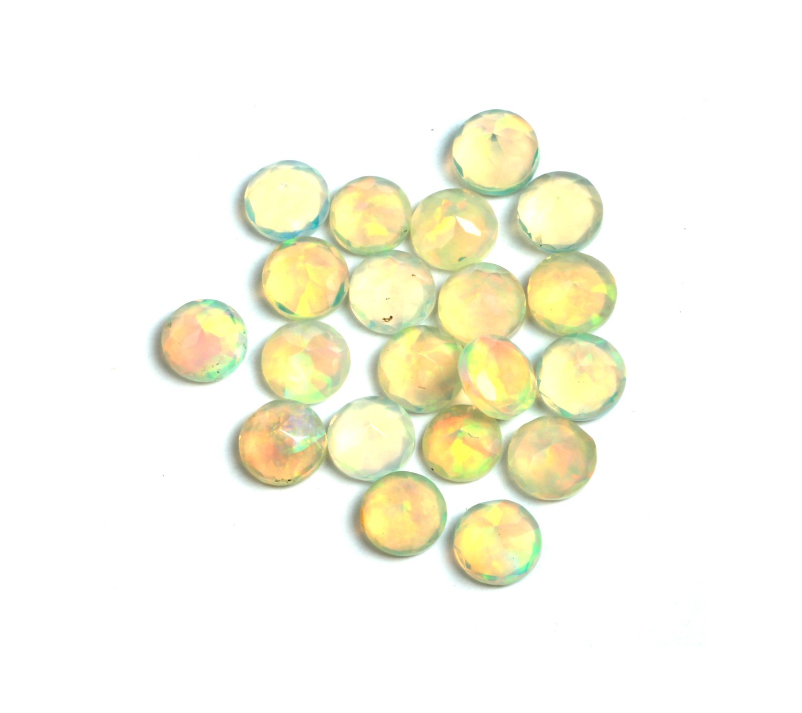 AAA Natural White Ethiopian Opal Round Cut Loose Gemstone For Making All Jewelry