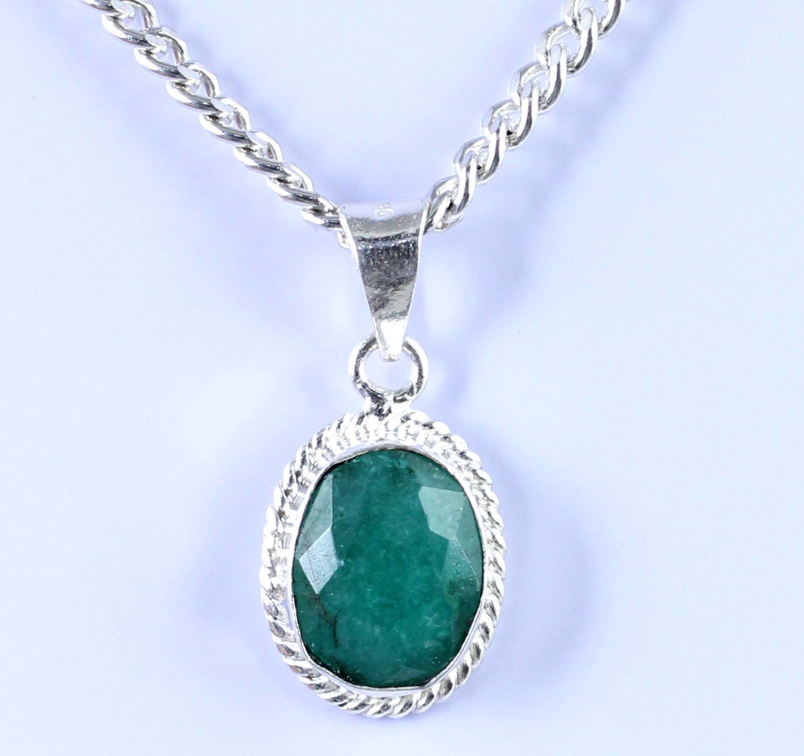 Natural Green Emerald 9.05 Ct/12 mm Oval Gemstone Certified Engagement Pendant