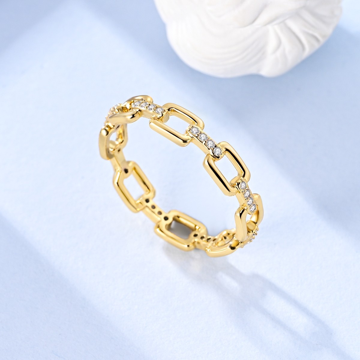 LAZA Original 925 Sterling Silver Ring CZ Link for Women Jewelry