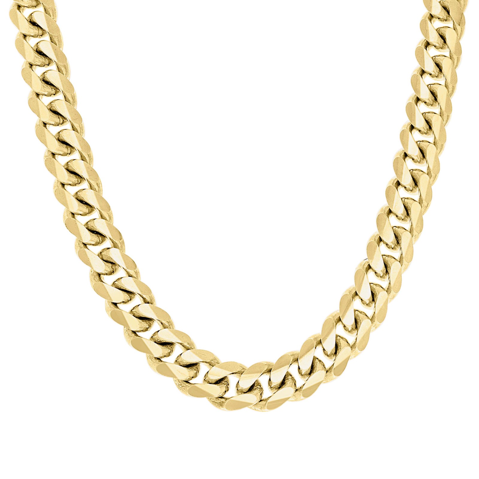 925 Sterling Silver Yellow Gold Plated 13mm Solid Miami Cuban Chain | 20″ to 26″