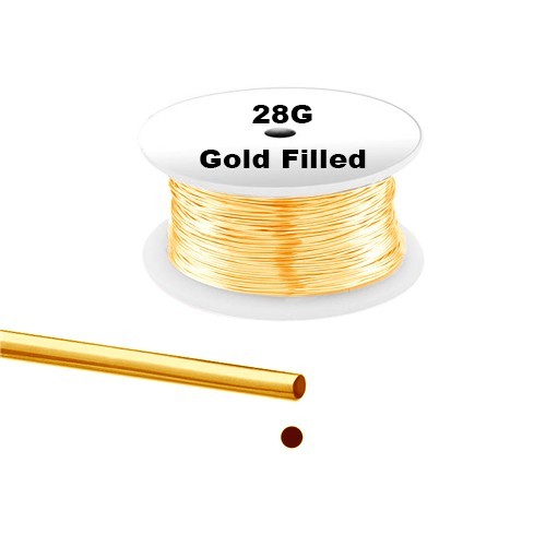 28 gauge 14k Gold Filled Round beading wrapping wire 10 ft Dead Soft findings