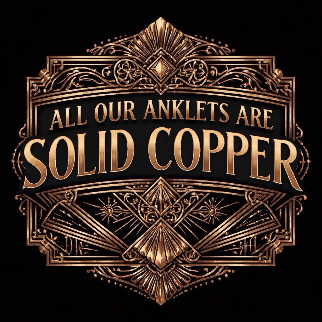 Solid Copper Anklet CA611G -1/8 inch wide – 8 to 11 inch lengths