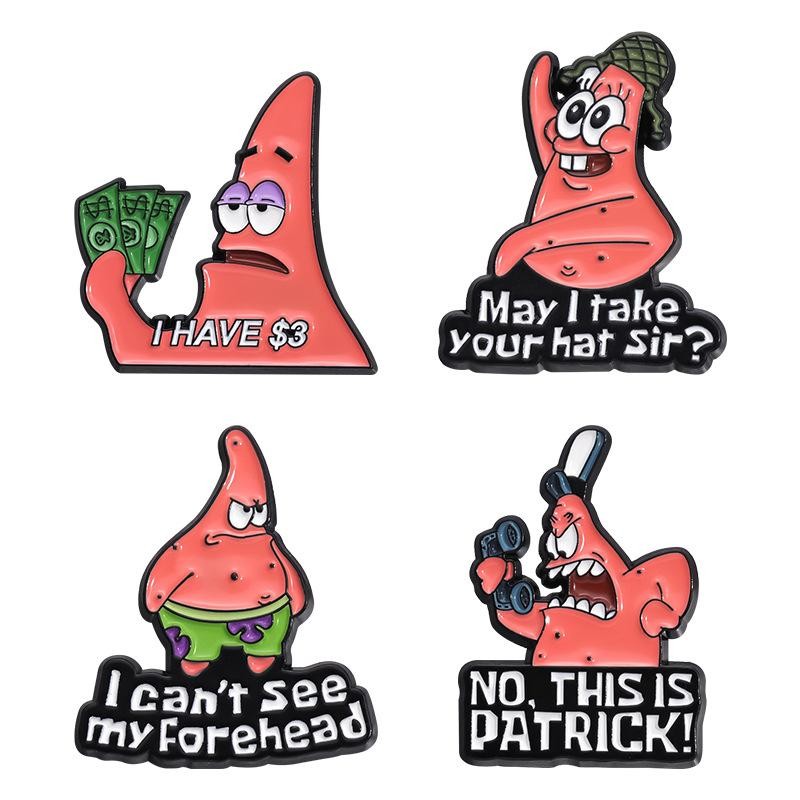 Patrick Star Enamel Pin Spongebob Squarepants Brooch Metal Enamel Badge Pin!