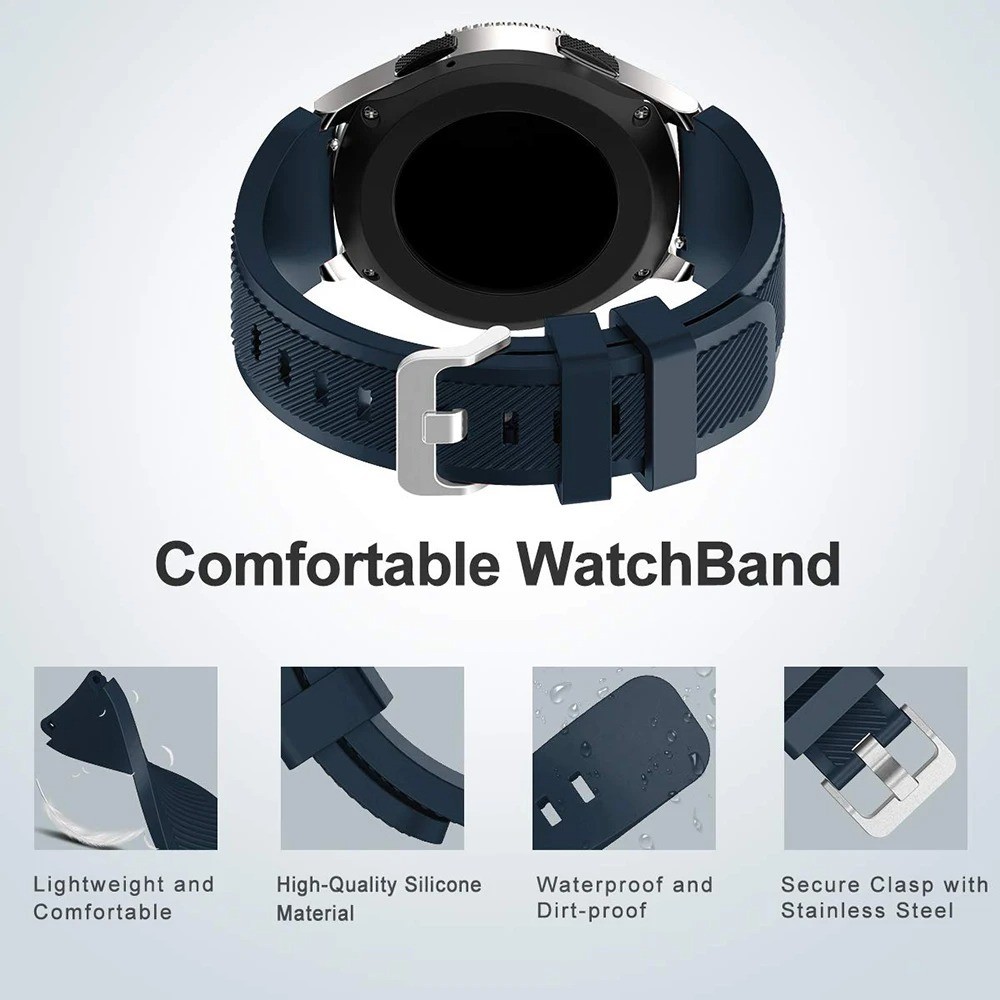 22mm Silicone Sport Strap For Samsung Galaxy Watch 3 45mm/46mm Watch Band