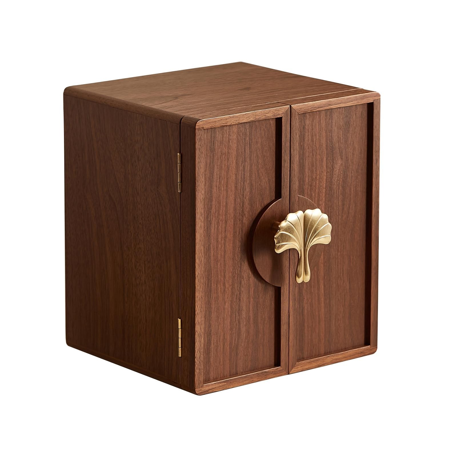 Black Walnut Wooden Jewelry Box 5 Layer Large Wood Jewelry Organizer Brass Ha…