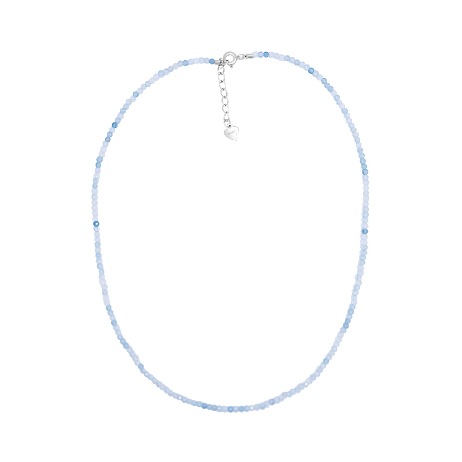 Aquamarine Necklace 925 Silver Real Silver Natural Gemstone New Jewellery Blue