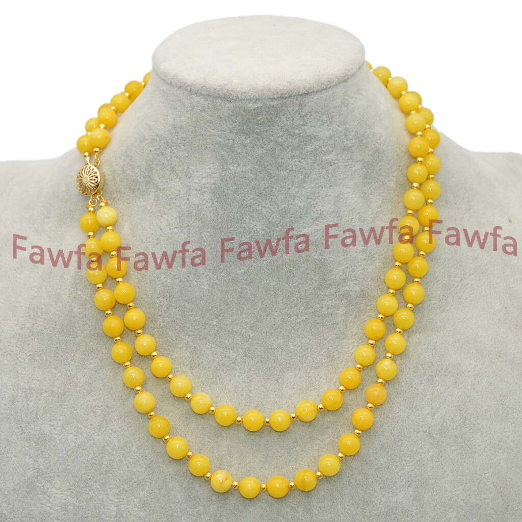 Natural 2 Rows 6/8/10/12mm Multicolor Jade Gemstone Round Beads Jewelry Necklace
