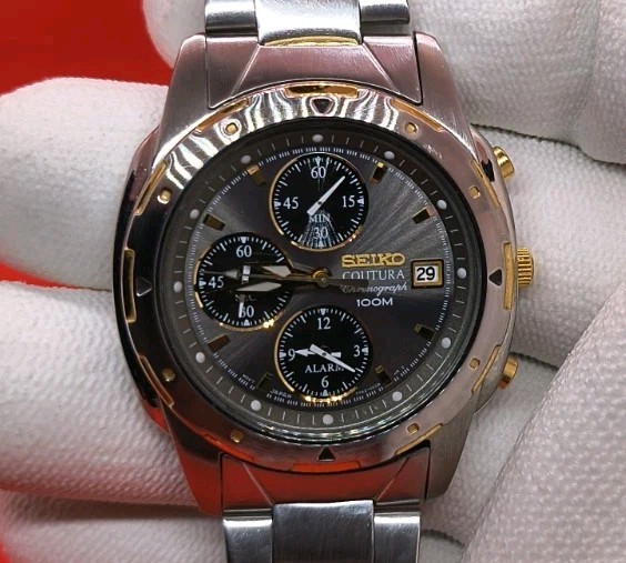 Seiko 7T62-0AE0 Coutura Chronograph Wristwatch 100M Recently Serviced
