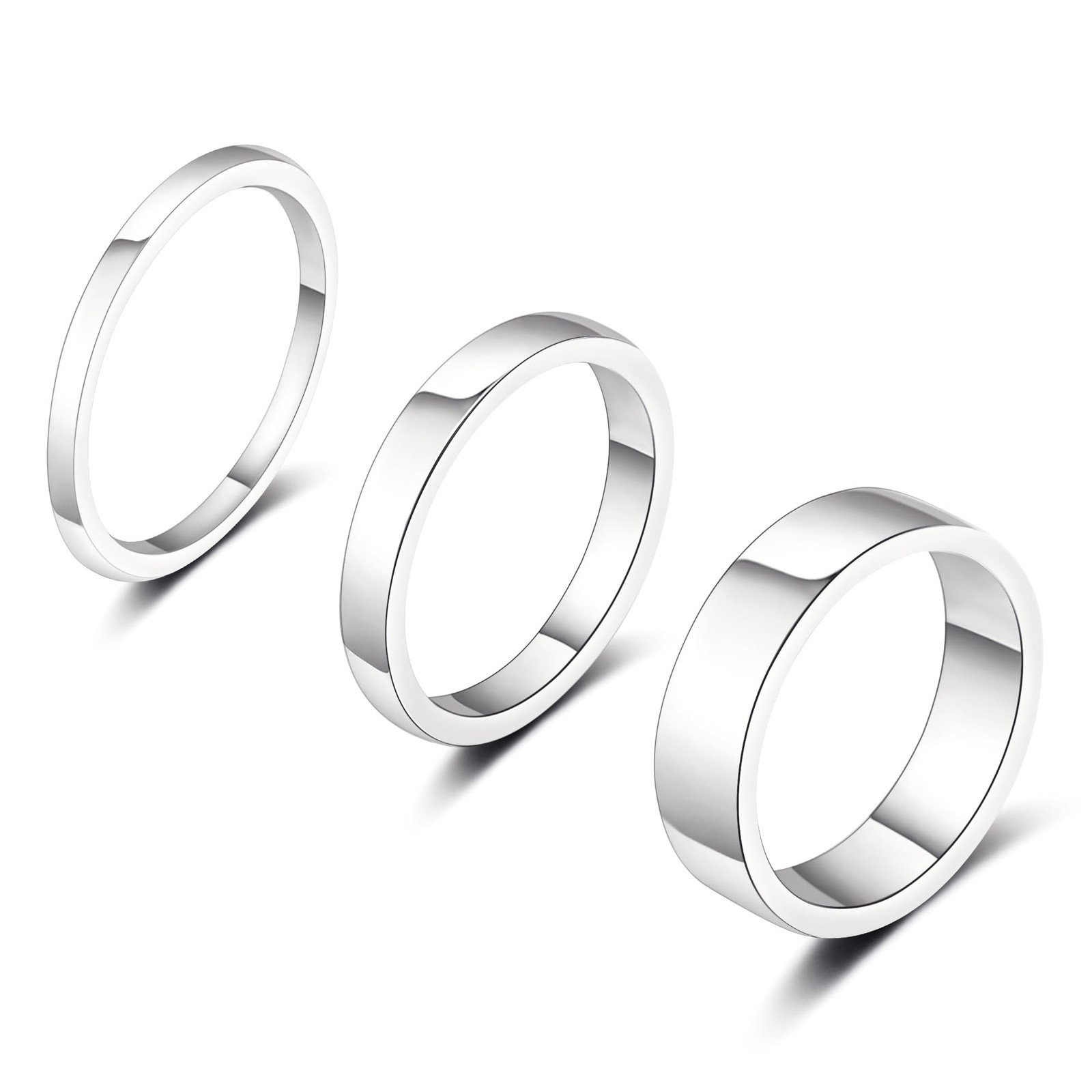 Stackable Silver Gold Rings for Women Non Tarnish 14K Gold Plated Cigar Plain…