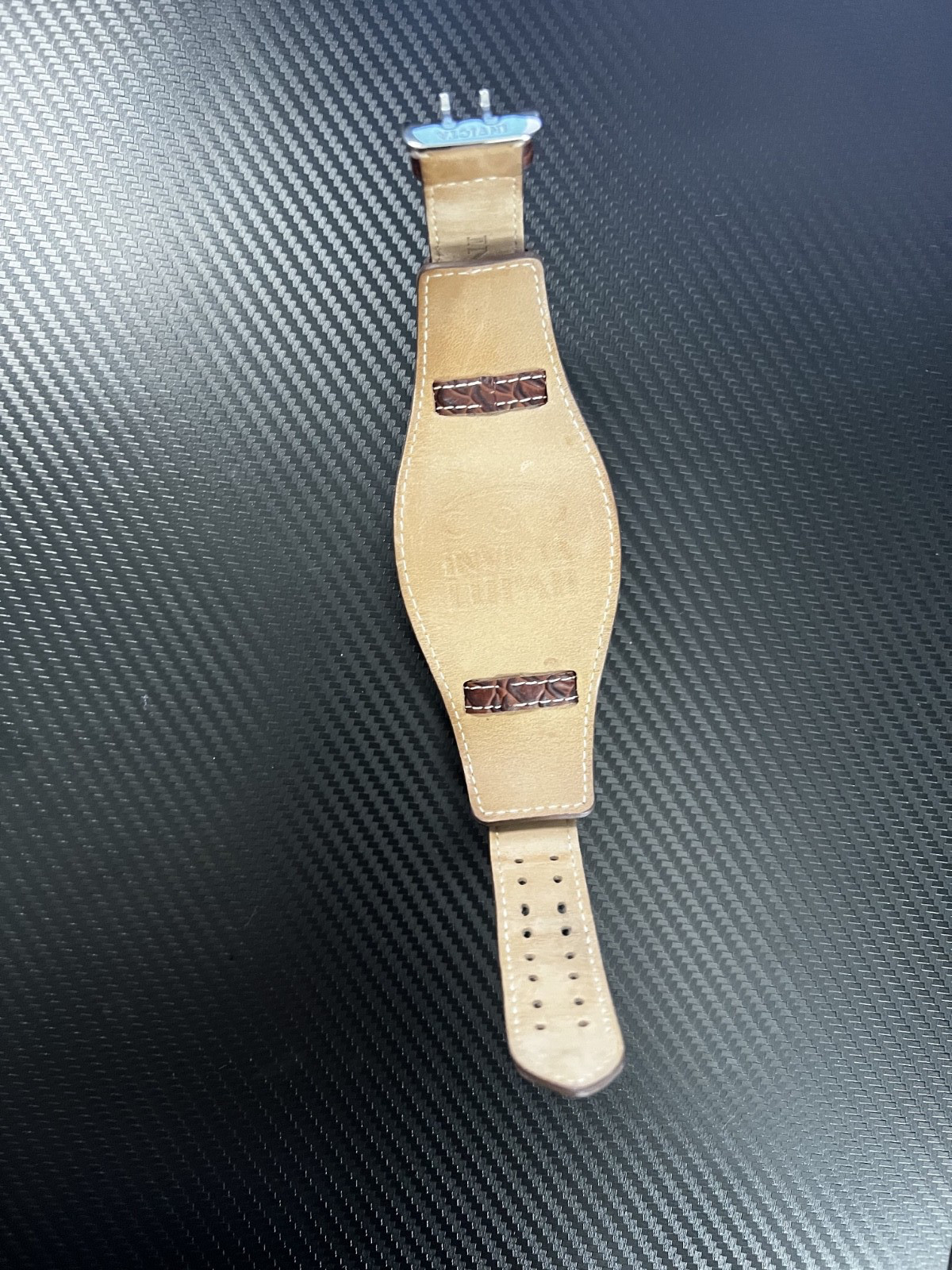 Invicta Grand Lupah Chronograph Copper Dial Brown Leather Watch Excellent