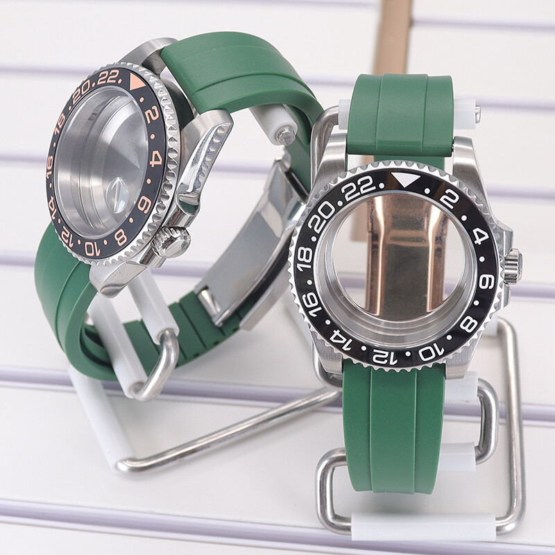 40mm Brushed watch case Rubber strap For Seiko Nh35 nh36 Eta 2824Movement 10ATM