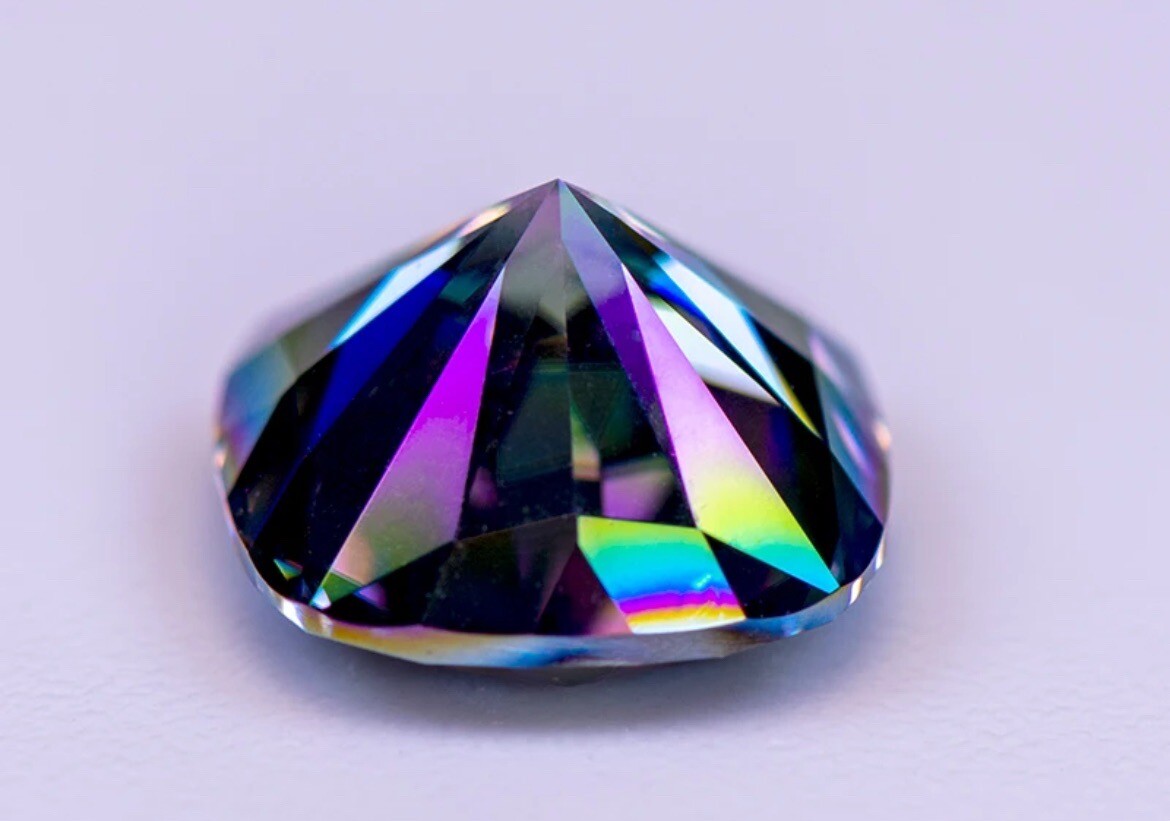 GRA Mystic Moissanite 5 Carat Cushion Certified Loose 10mm GRA Moissanite Gem