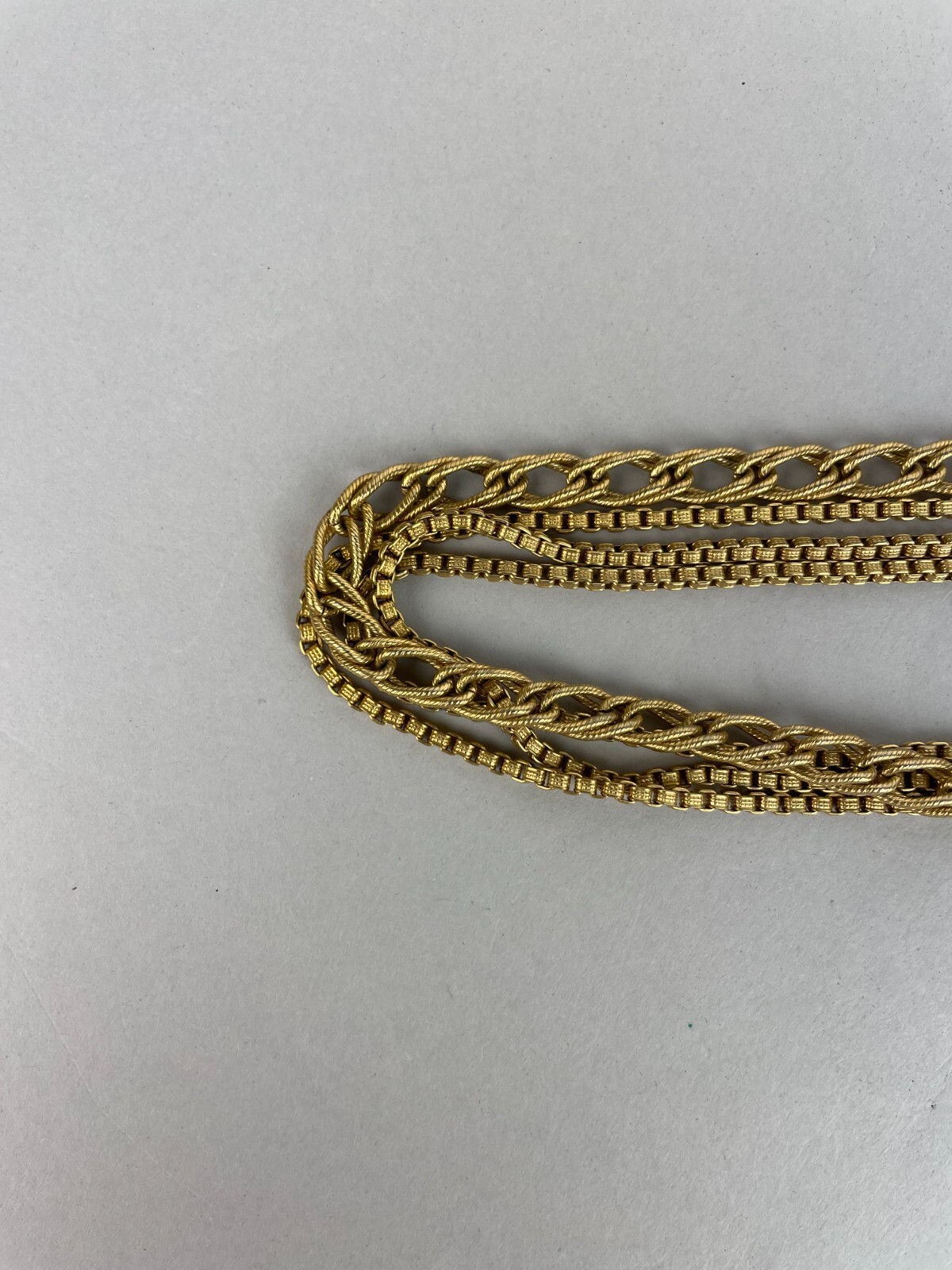 Vintage 1970’s Vintage Monet Gold Tone Multistrand Chain Necklace Layered 22″