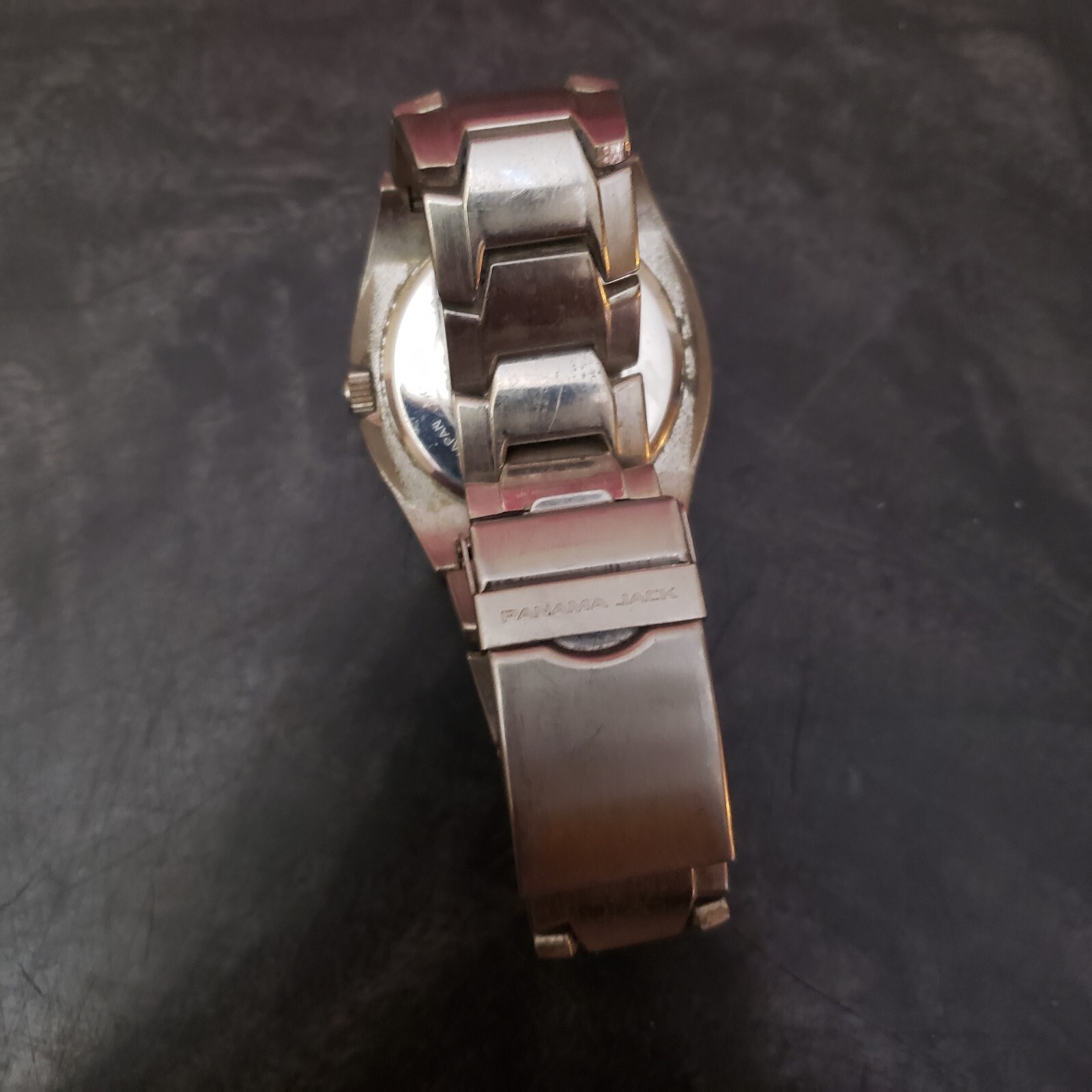 Vintage Panama Jack Tide Runner Wrist Watch Quartz Silver Tone *Battery READ*
