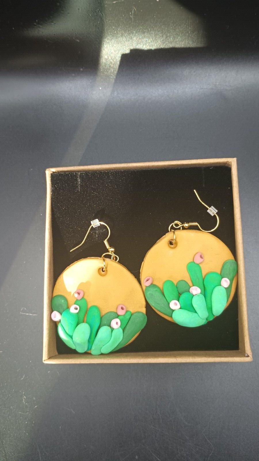 New Mexico Cactus Handmade Earrings-new-Gift Box included-Free Shipping