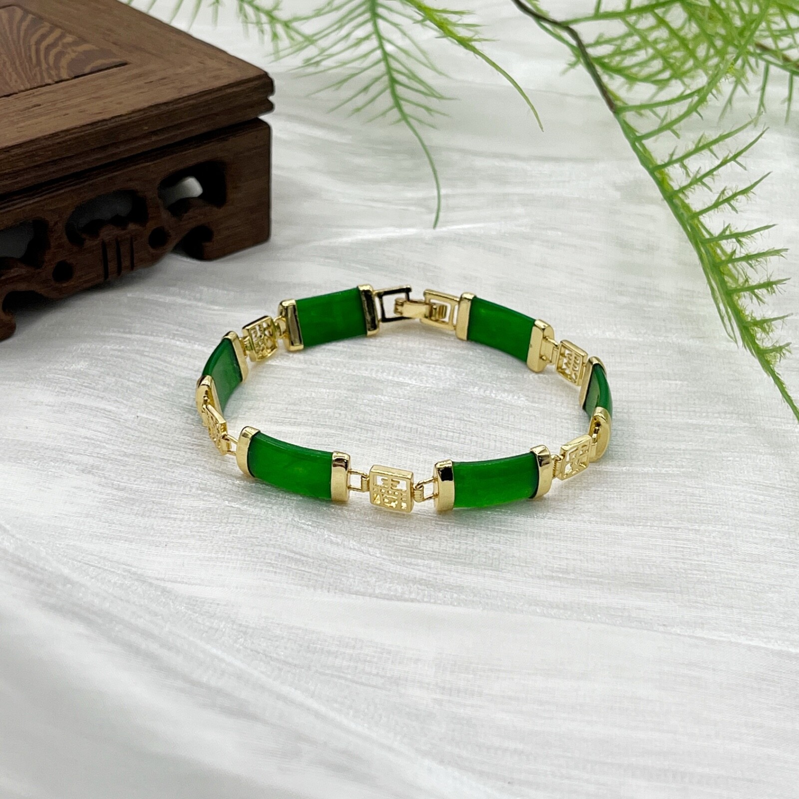 Multiple Color Jade Link Bracelet Handmade Natural Gemstone Bracelet
