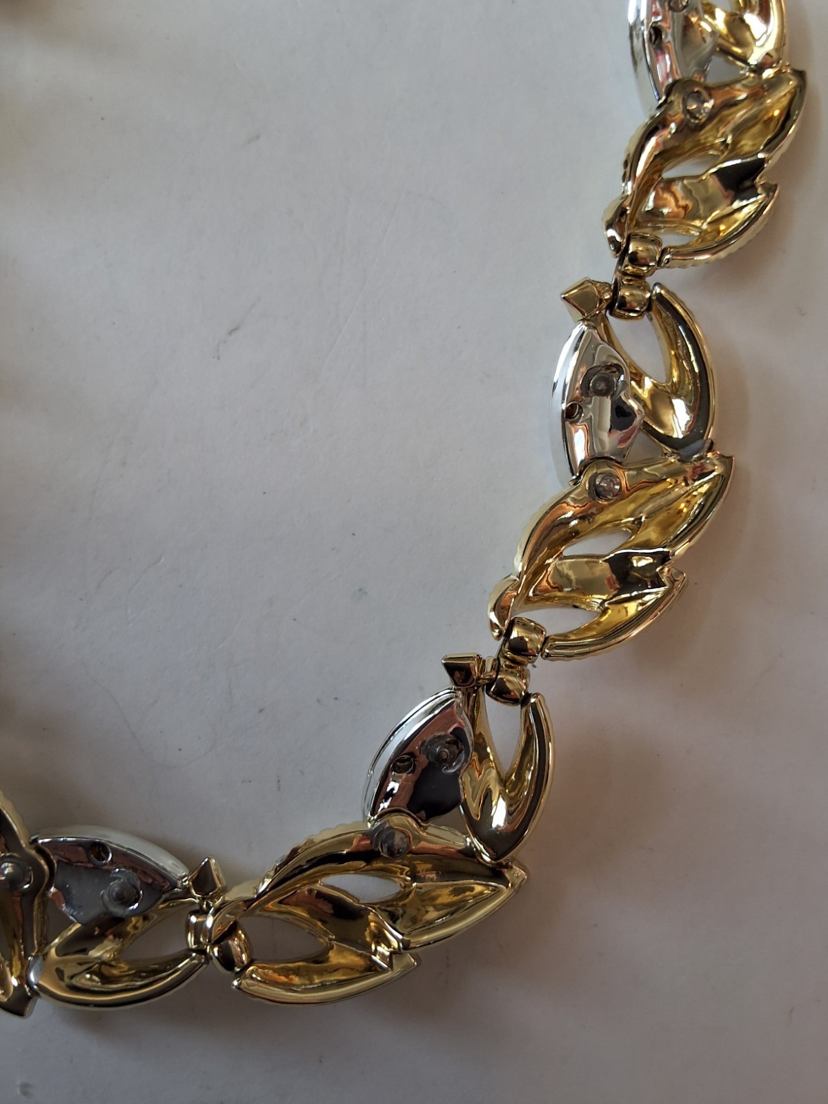 Vintage Signed and Numbered Marboux Gold Tone and Rhinestones Necklace.