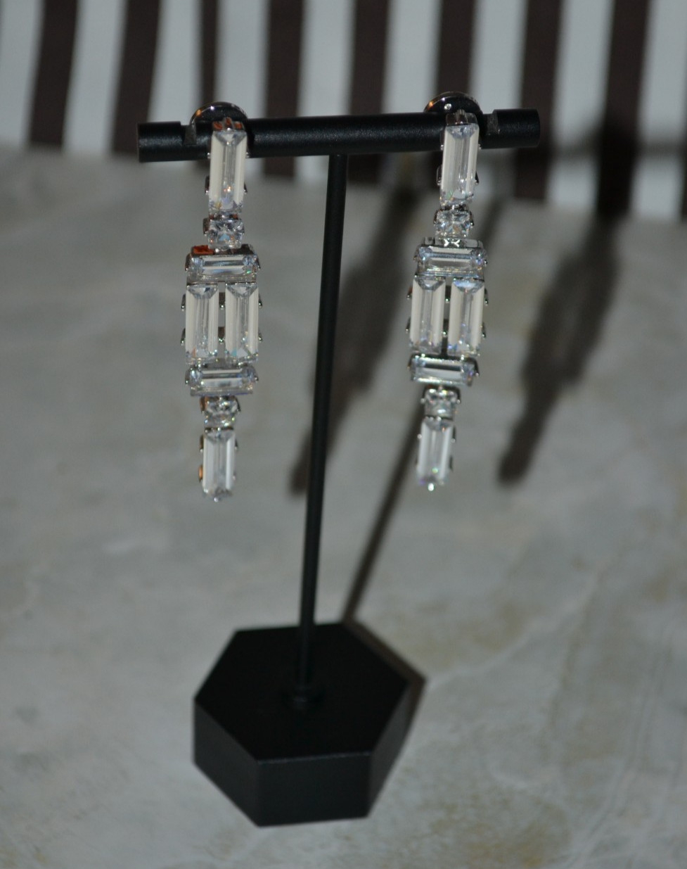 Henri Bendel Crystal Chandelier Style Drop Earrings Statement