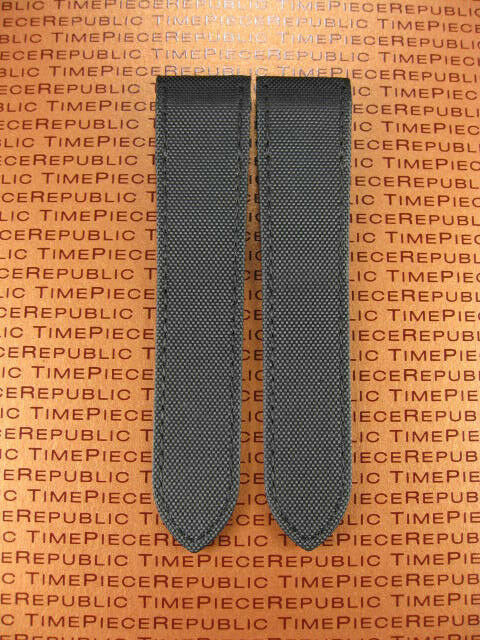 24.5mm Black Leather Strap Fabric Watch Band CARTIER SANTOS 100 Chronograph C
