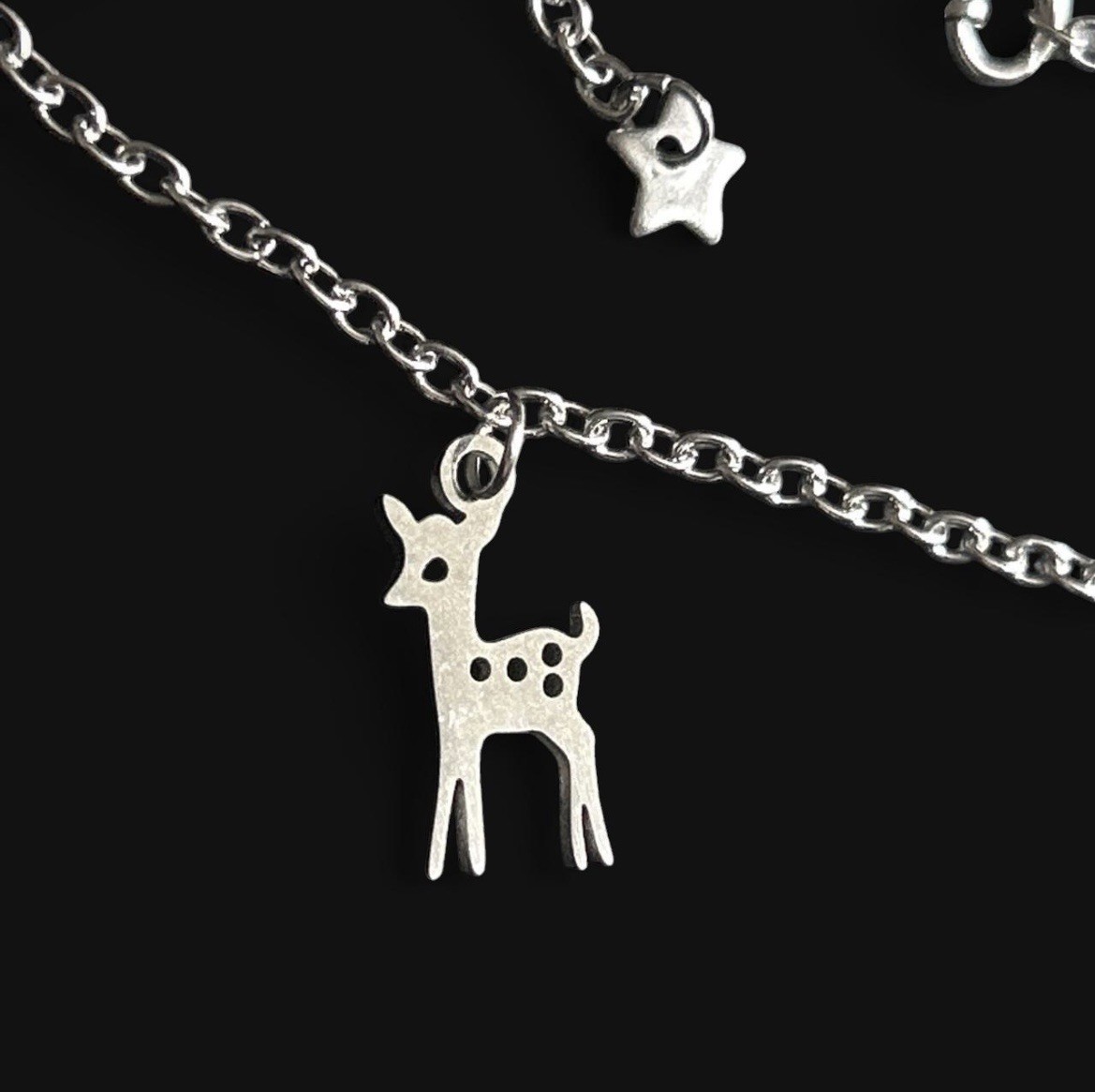 handcrafted stainless steel chain deer bracelet (16cm length)