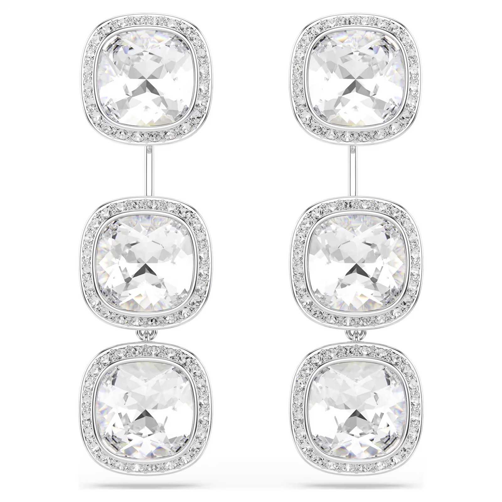 Swarovski Crystals Una Angelic Earrings Cushion Cut White Rhodium Plated 5754342