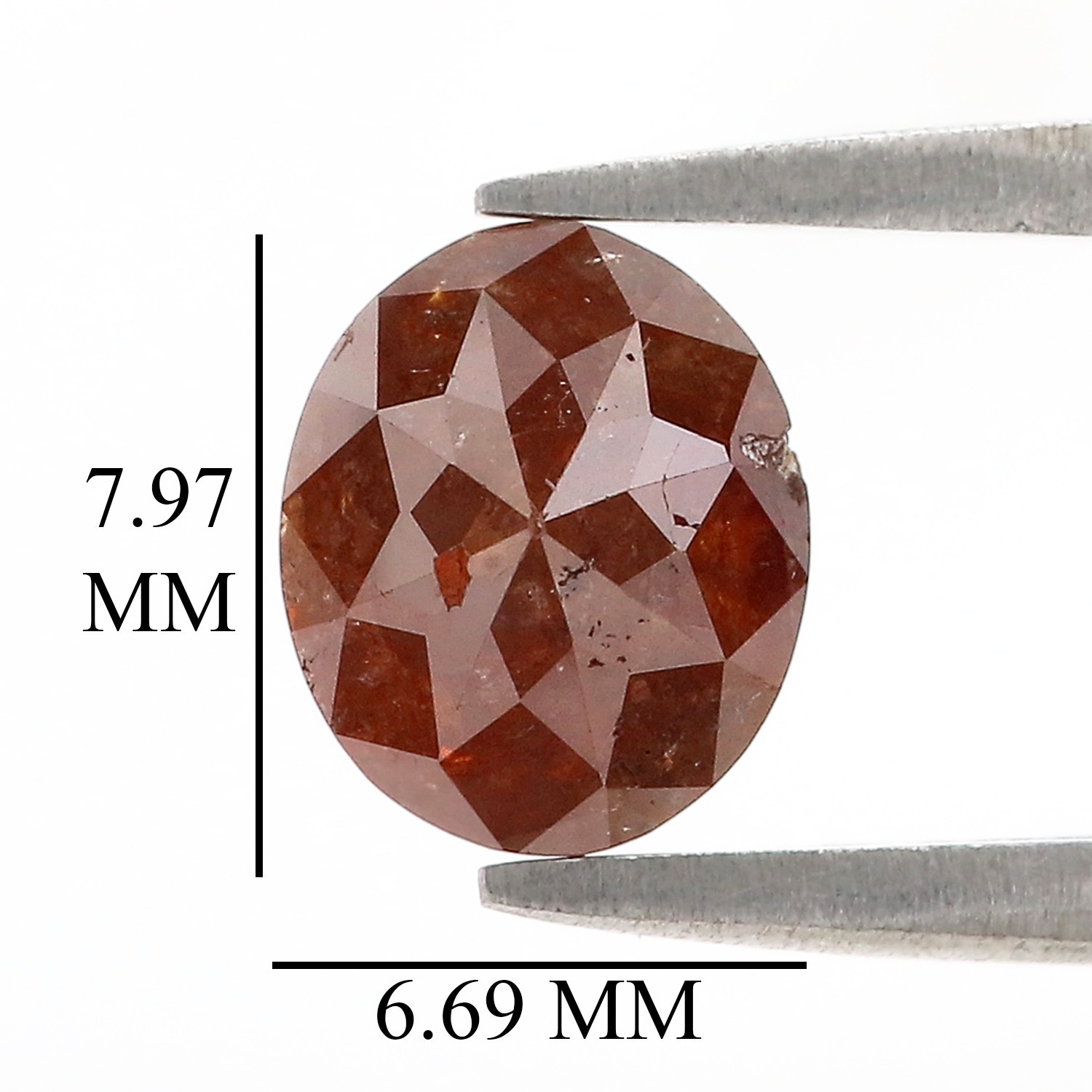 1.83 CT Natural Loose Oval Shape Diamond 8.00 MM Brown Color Oval Diamond L3639