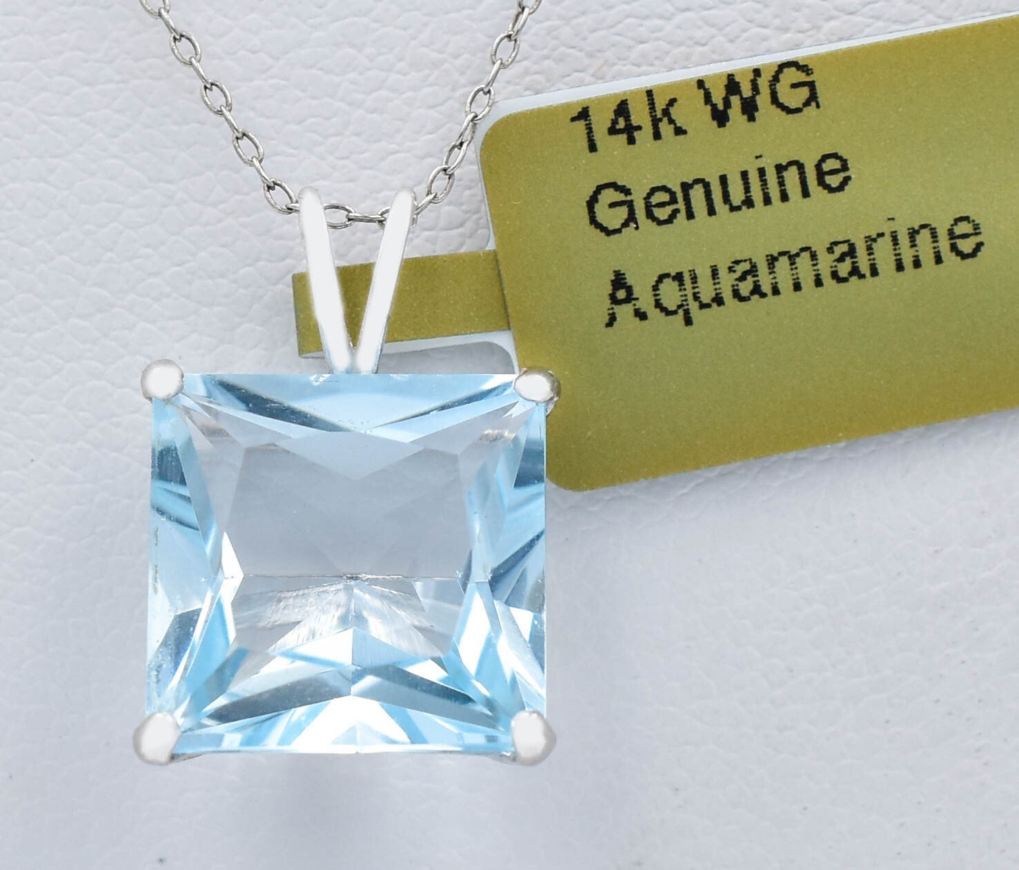 GENUINE 3.85 Cts AQUAMARINE PENDANT 14K SOLID GOLD – MADE IN USA -Free Appraisal