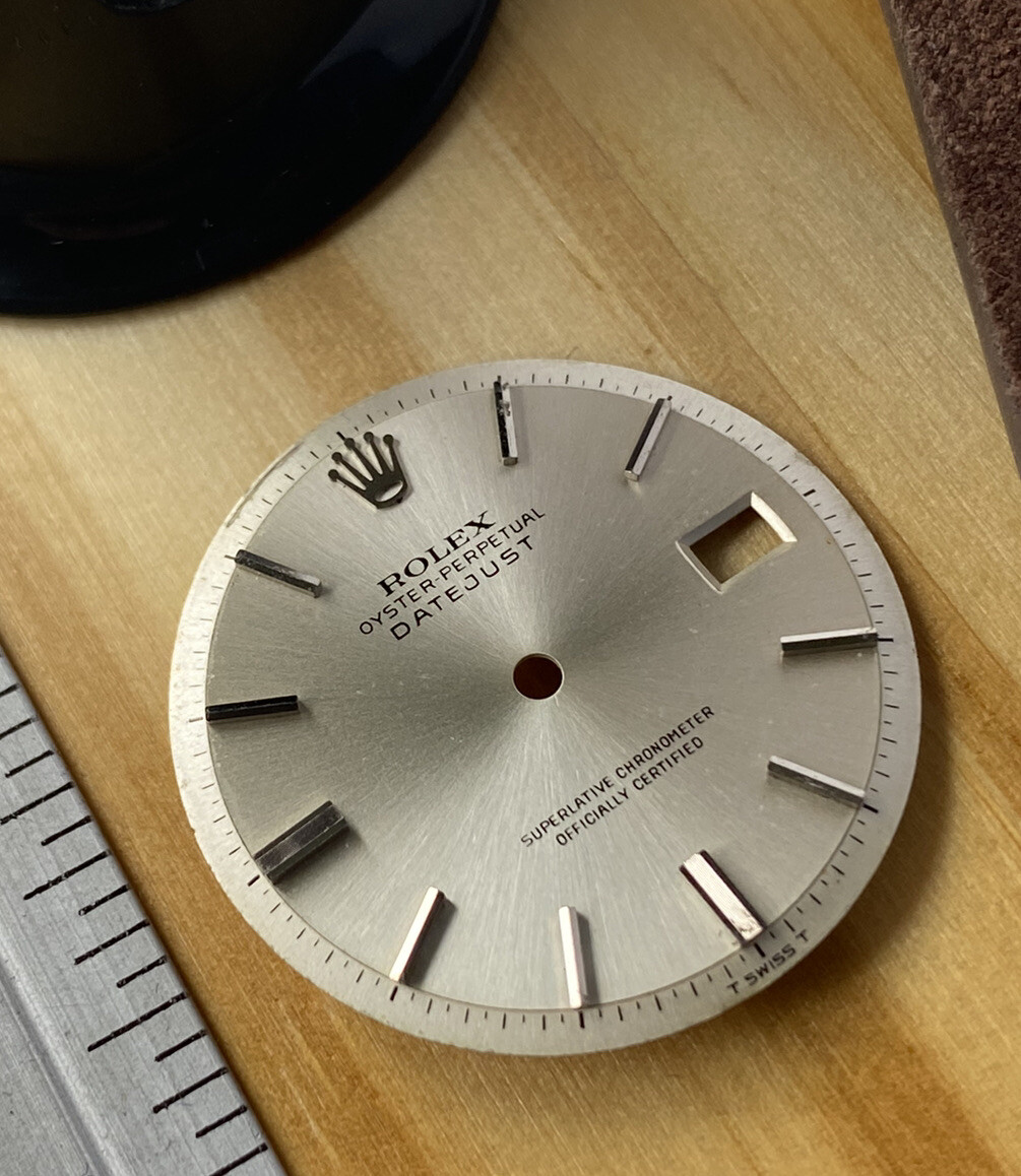 Original Rolex Datejust Steel Silver Dial Pie-Pan 1600 1601 1603 Non-Quickset