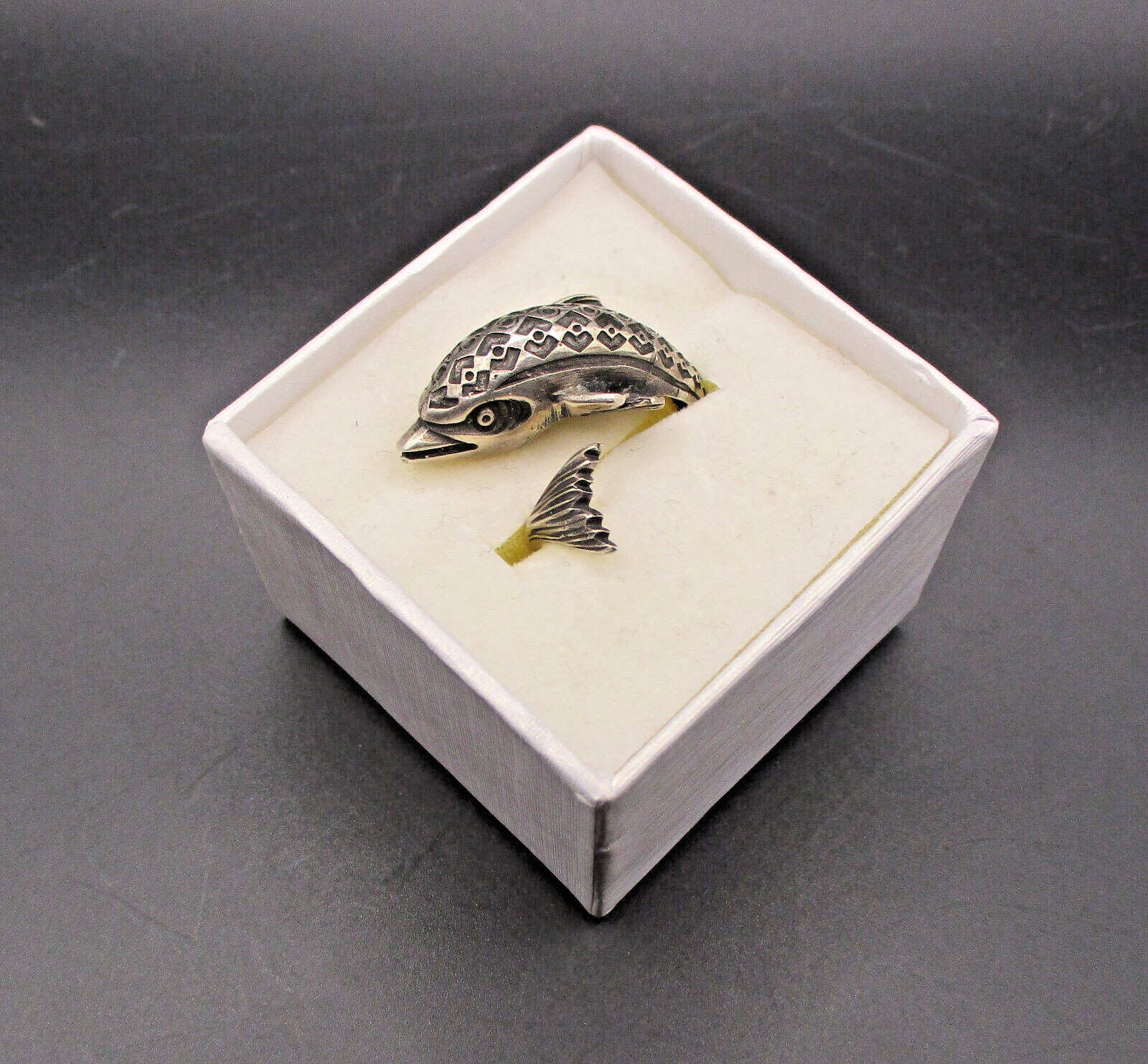 Silver Ring FISH 925 Sterling Designer Handmade Master Hallmarked RG 53