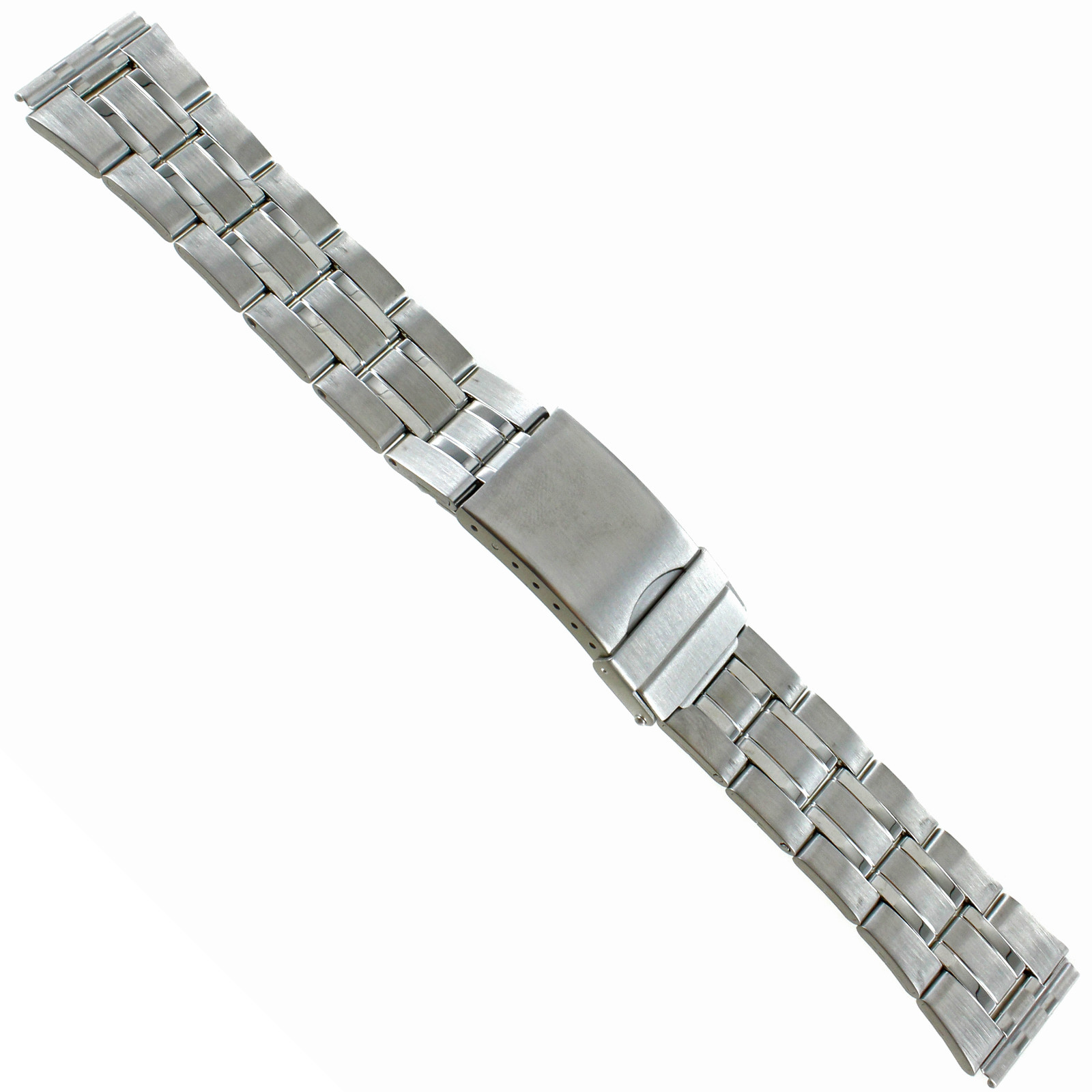 18mm or 20mm Hirsch Silver Stainless Steel Security Clasp Mens Watch Band 5602