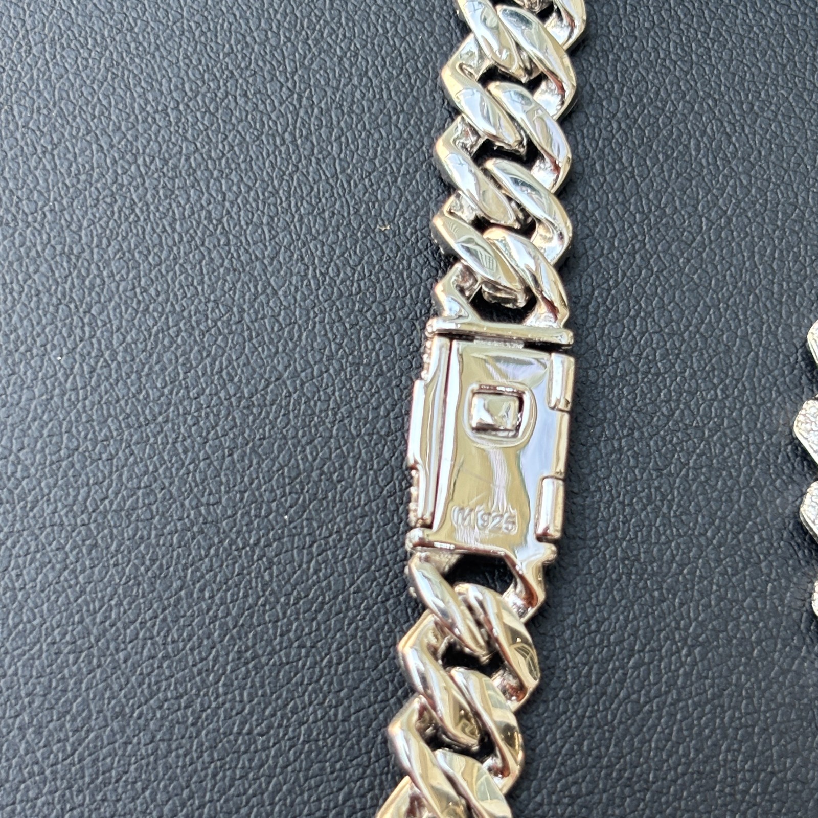 8mm Moissanite Cuban Prong Chain – 925 Sterling Silver or 14k Gold/Rose/Black