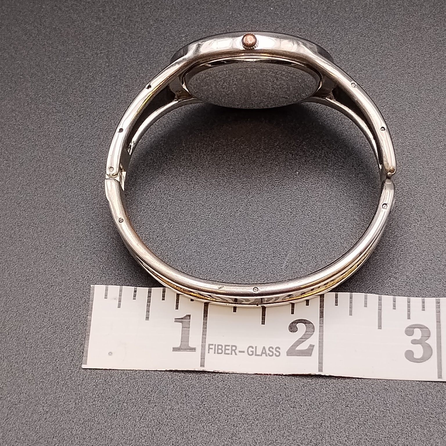 NARMI SKU4009 Wristwatch Silver-Tone Zebra Print Bangle Japan Movt