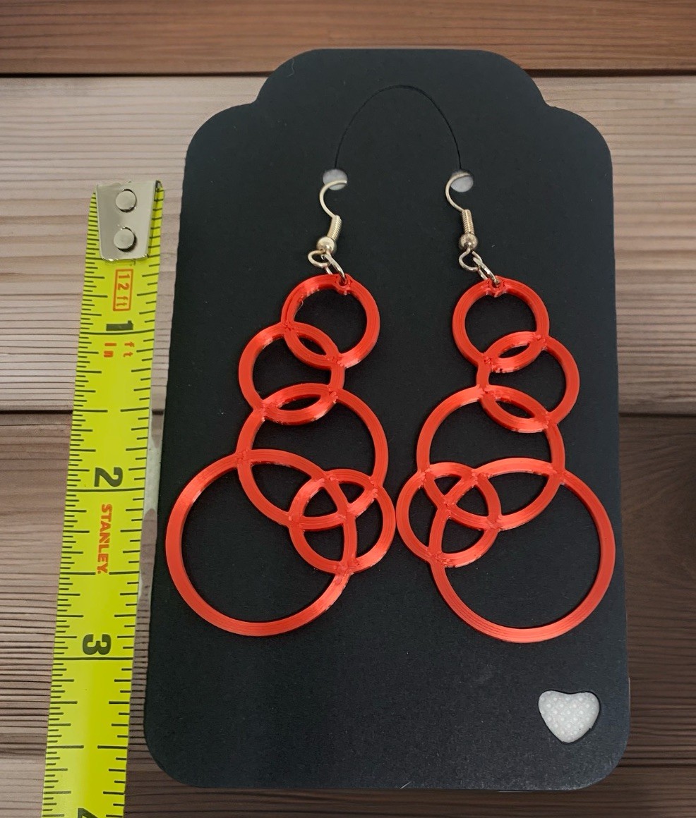Pair of 3D Printed Statement Earrings – Bold, Lightweight & Colorful Jewelry