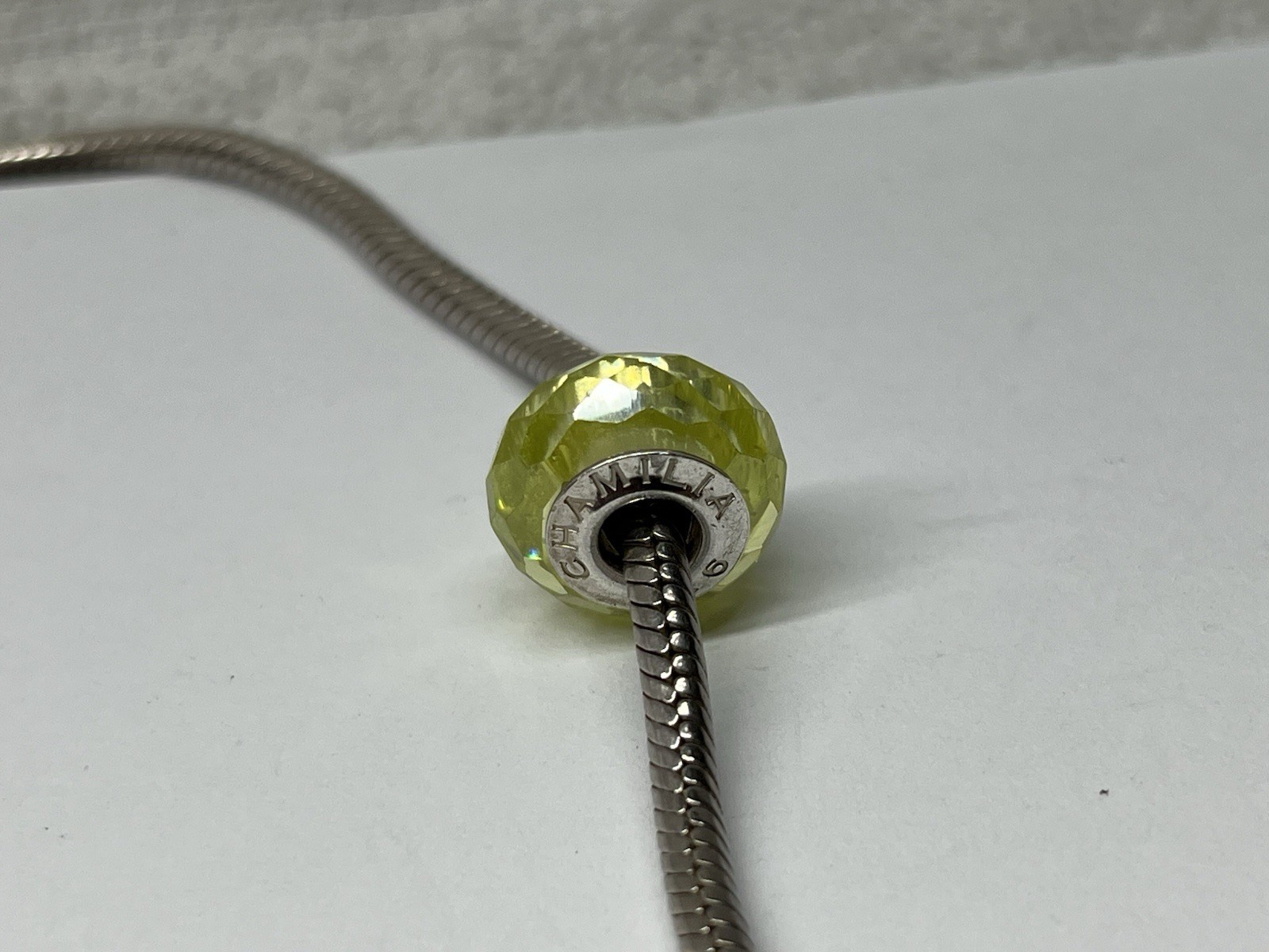 Chamilia Lemon Prism Bead 925 Sterling Jewel Fits Other Brands Combine Ship