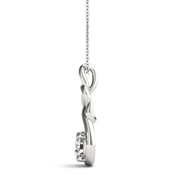 Knot Solitaire Pendant VS F 0.50-1.00 Ct Lab Grown Round Diamond 14K Yellow Gold
