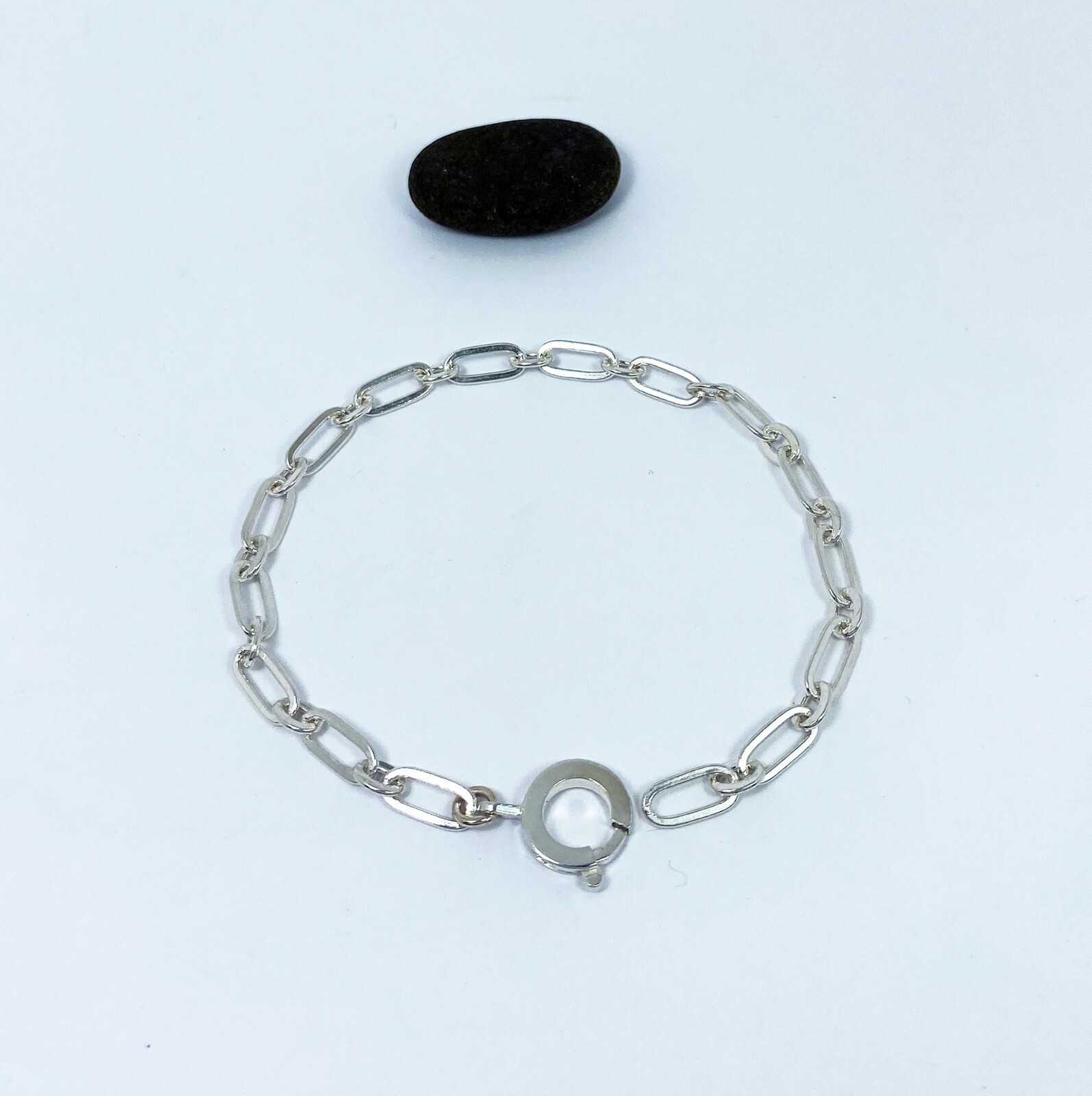 Flat Figaro Link Chain Bracelet, Handmade Unisex Bracelet, Holiday Jewelry Gifts