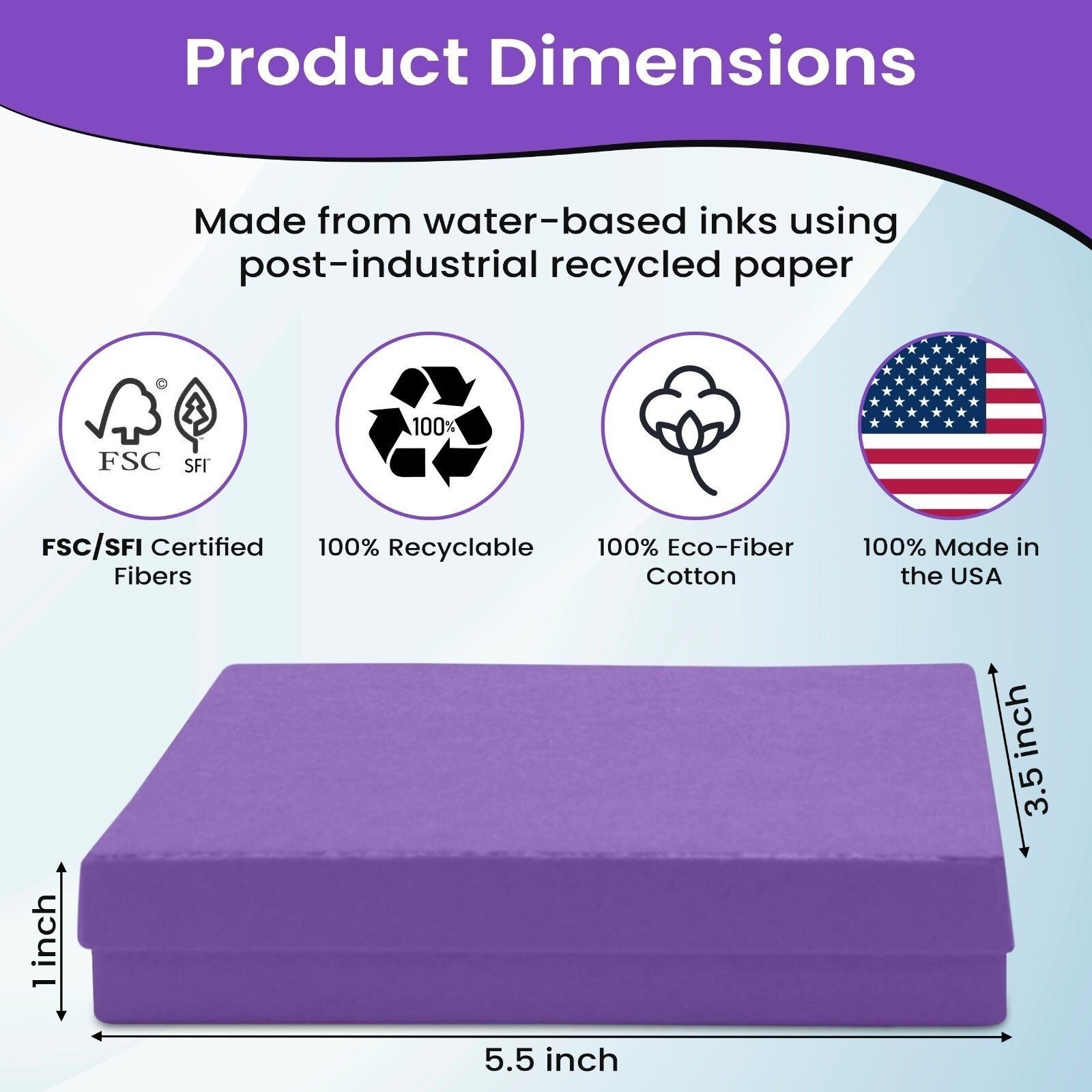 Jewelry Gift Box Removable Cotton Pad Made in USA 5.5″ x 3.5″ x 1″ – 10Pack