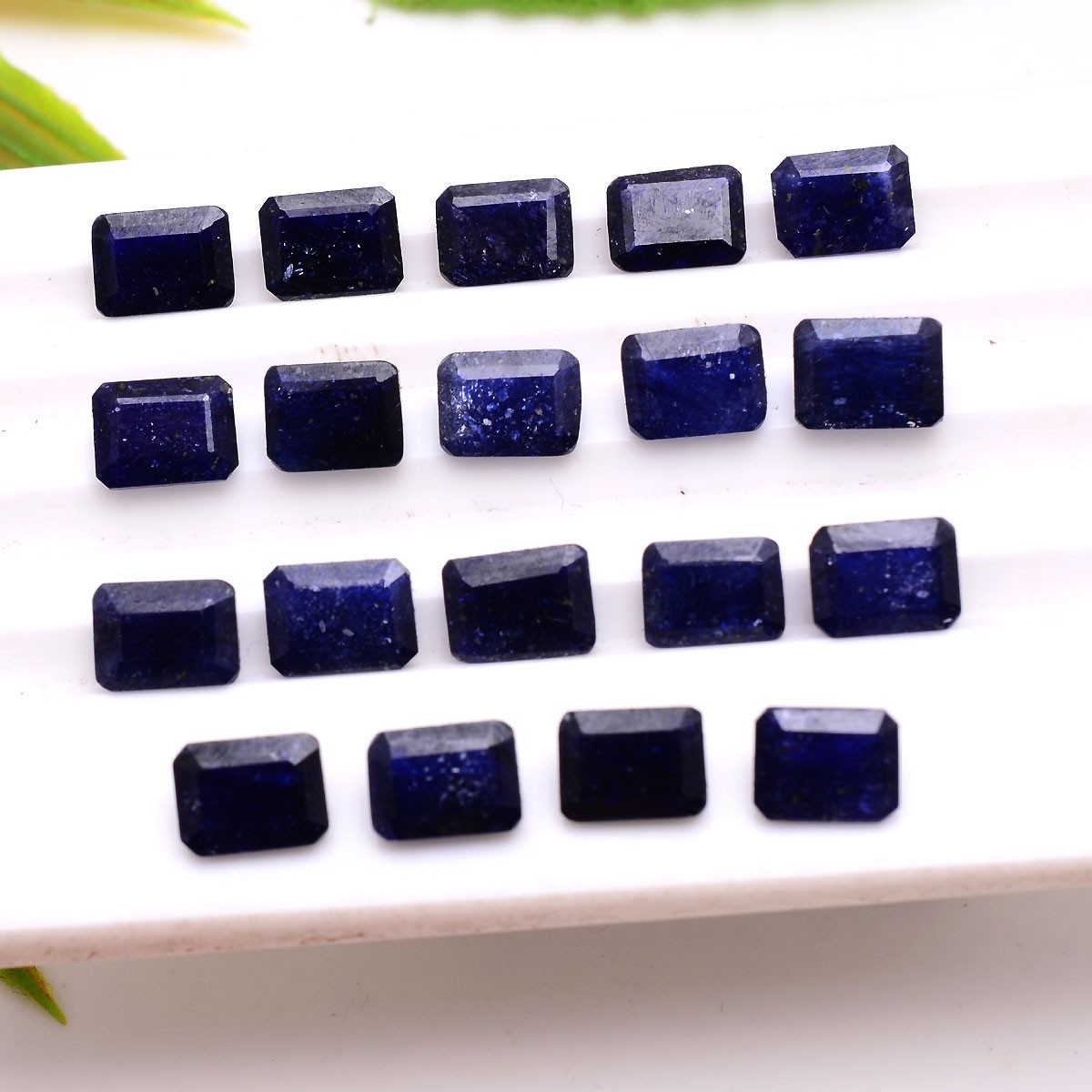 Set Of 19 Pc Natural Blue Sapphire 7.60mm-8.02mm Cushion Cut Loose Gemstones Lot