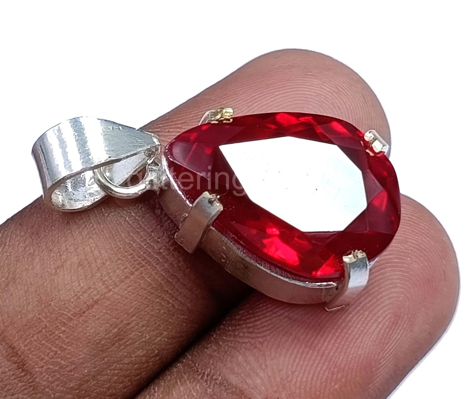 32.5 Ct Natural Red Ruby Pendant Pear Cut IGL Certified Loose Gemstone 5JSS